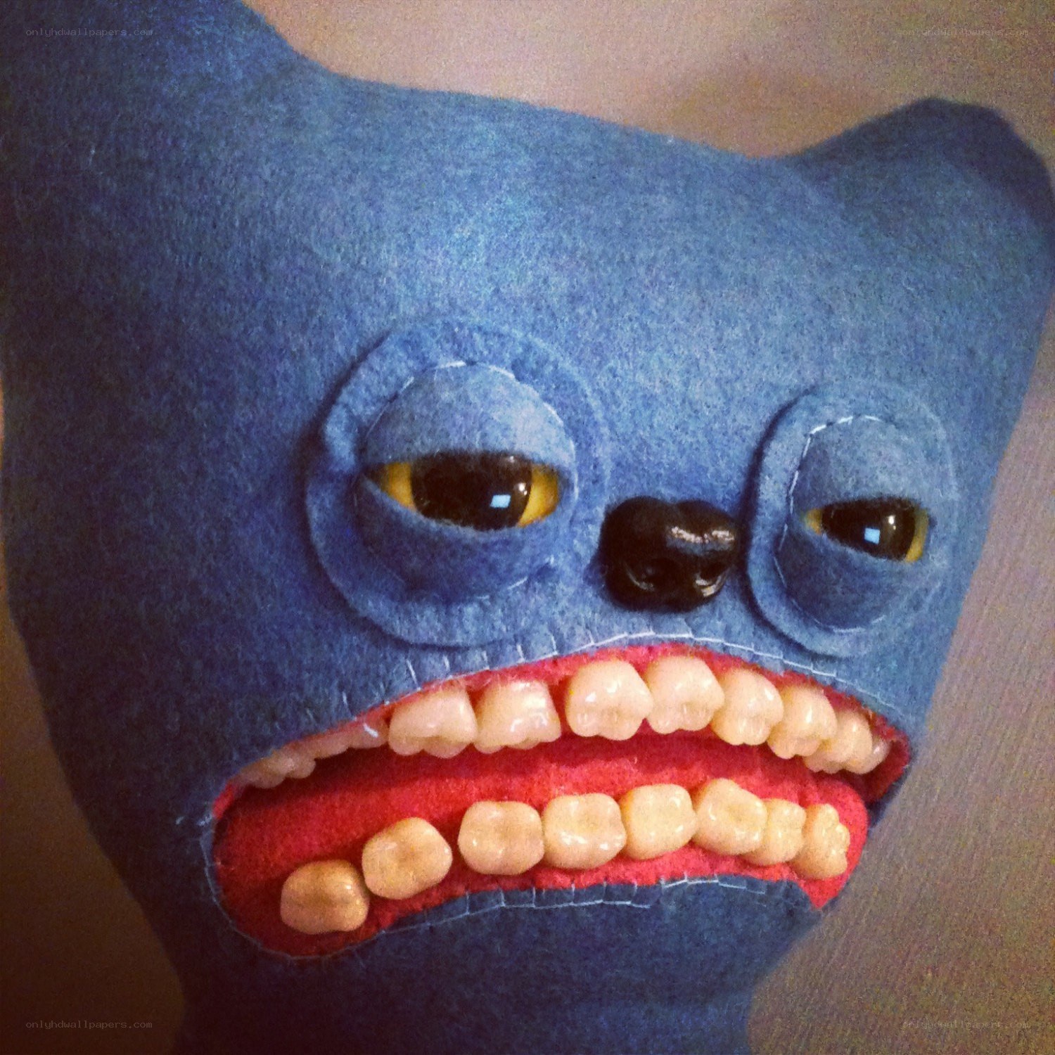 blue felt monster toy