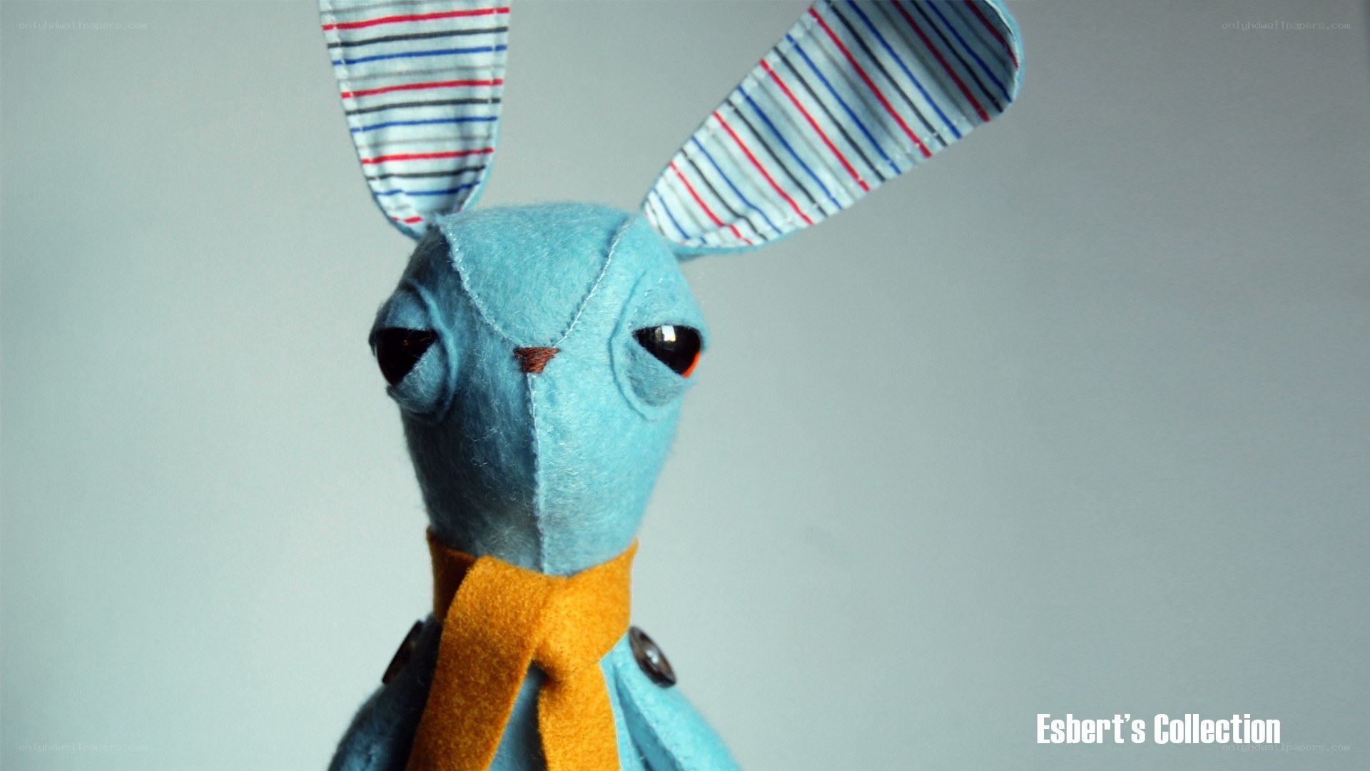 blue felt rabbit with tie