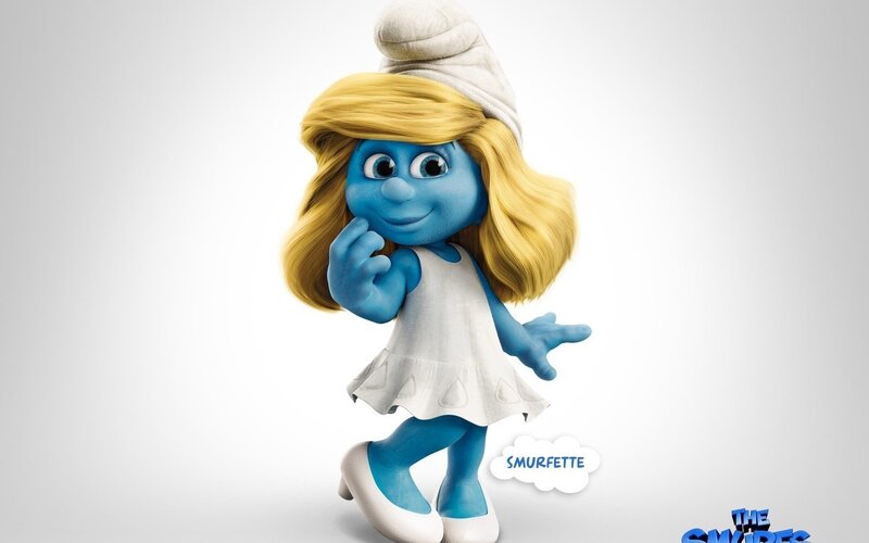 Blue Female Smurf Character