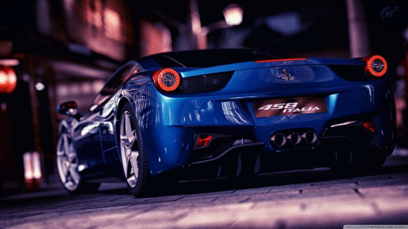 Blue Ferrari 458 Italia — Dramatic