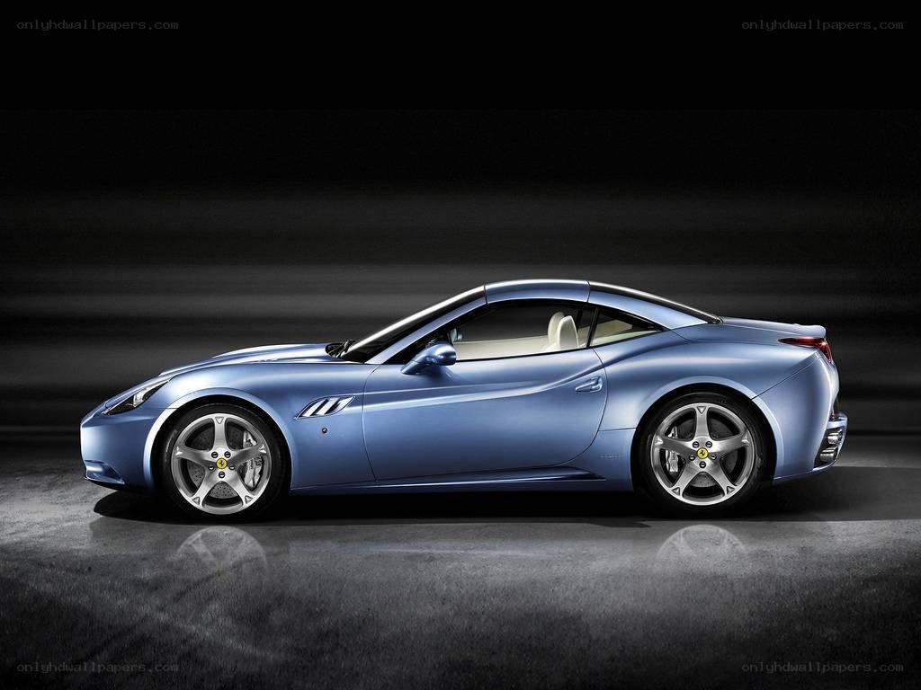 blue ferrari cabriolet