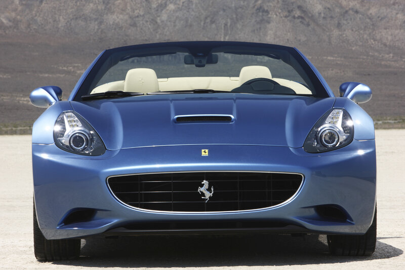 Blue Ferrari California convertible