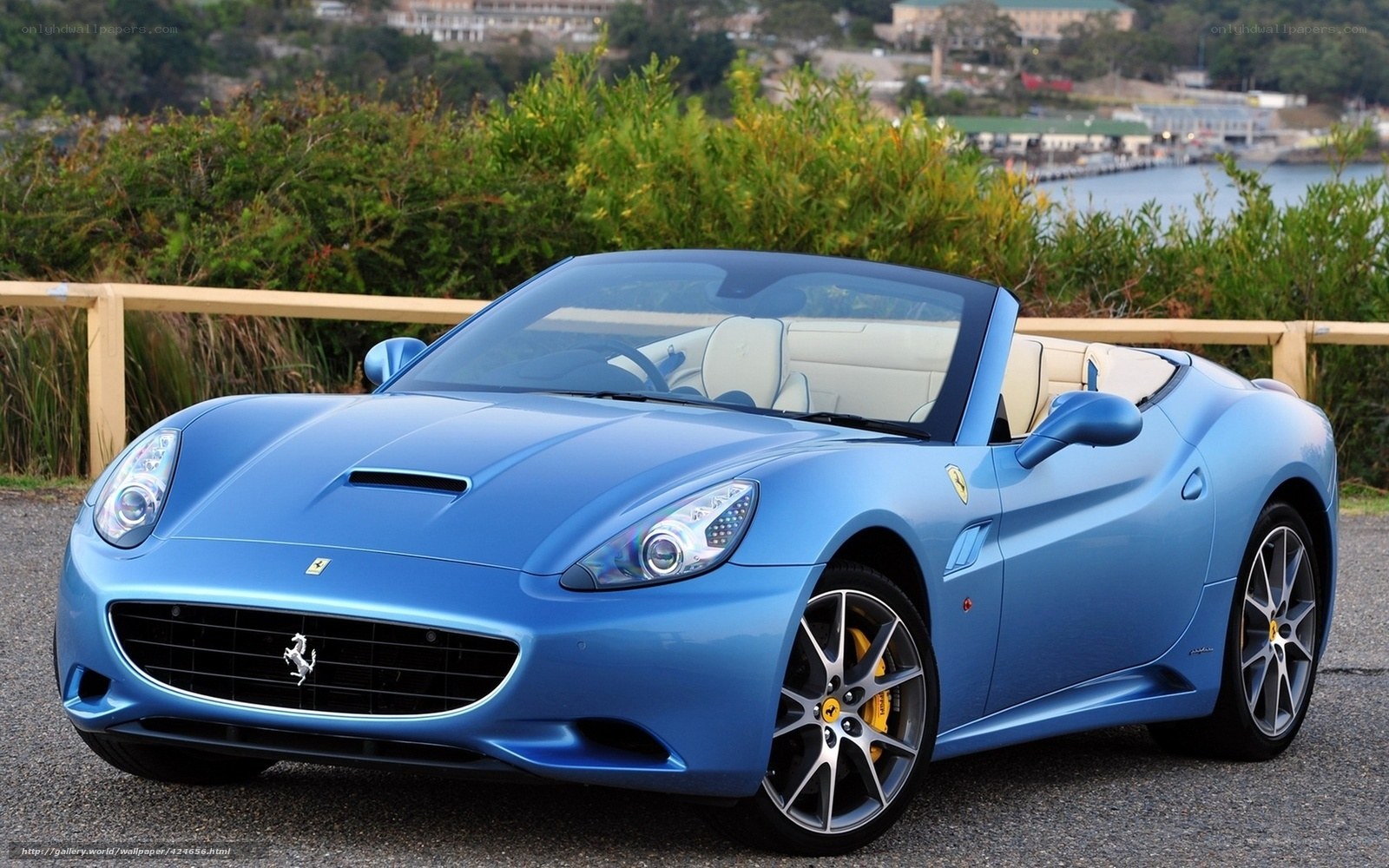 Blue Ferrari California convertible