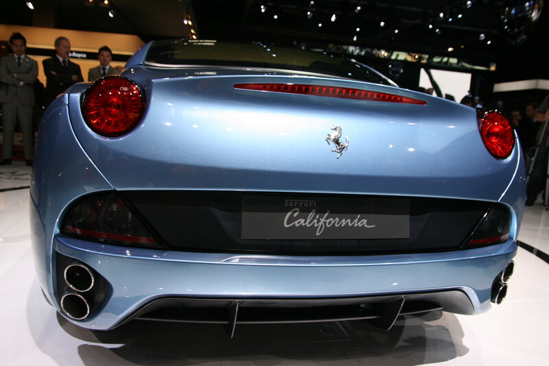 Blue Ferrari California — Showroom, Photograph, Car