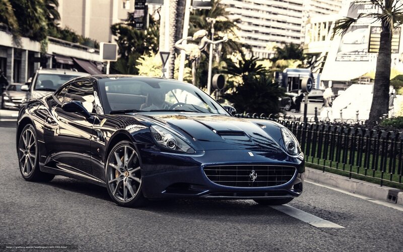 Blue Ferrari Car — Black
