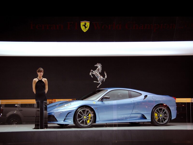 Blue Ferrari Car — Dramatic, Photograph