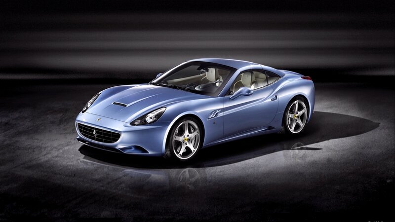 Blue Ferrari Car — Dramatic