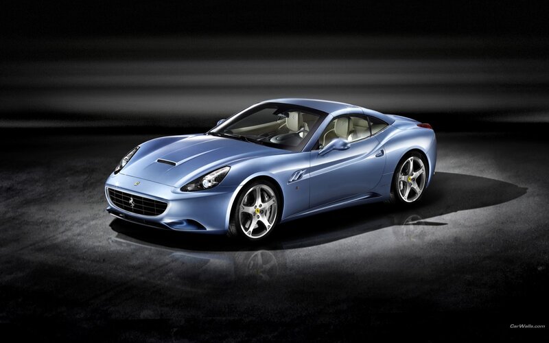 Blue Ferrari Car — Headlights