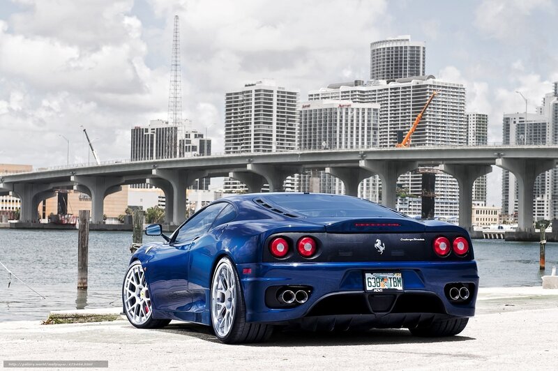 Blue Ferrari Car — Urban, Afternoon