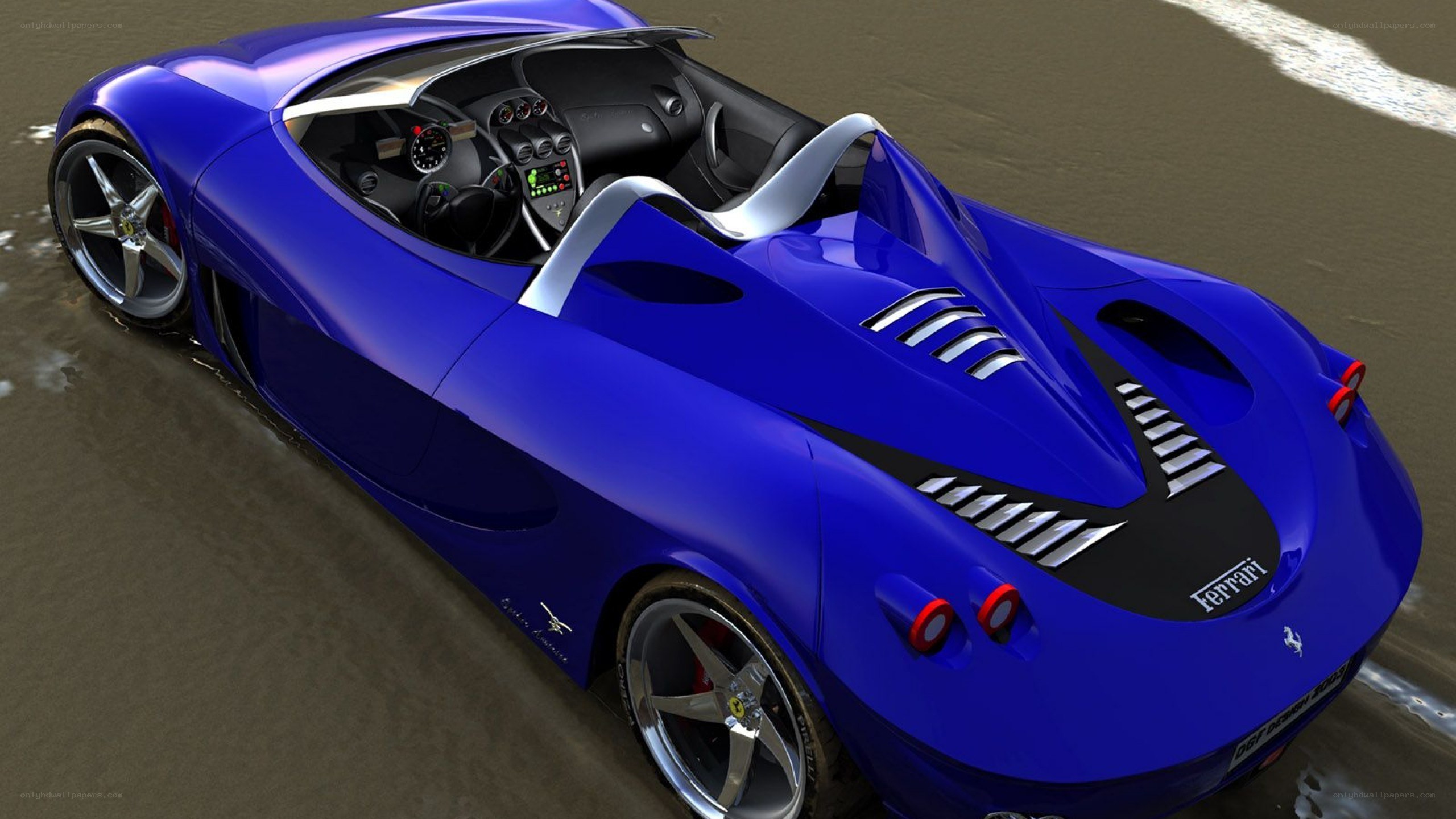 blue ferrari concept car