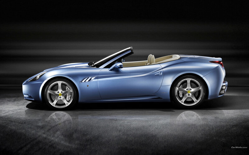 blue ferrari convertible