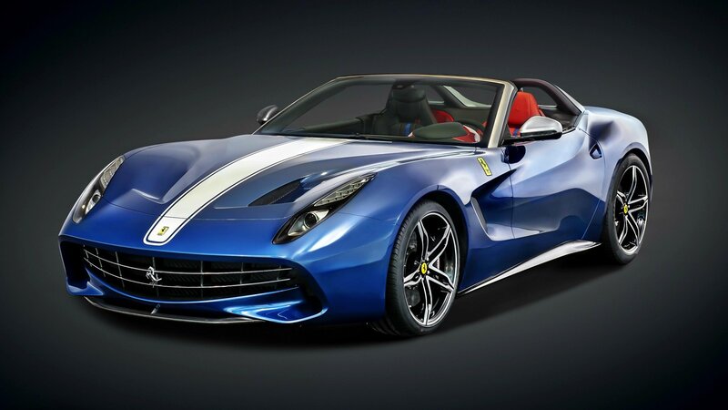 Blue Ferrari Convertible — Dramatic, 3d Render