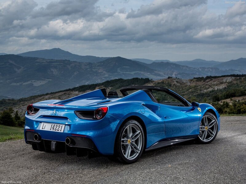 Blue Ferrari Convertible — Dramatic, Afternoon