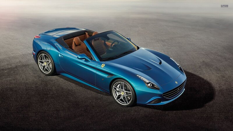 Blue Ferrari Convertible — Dramatic, Photograph, Car, Tires