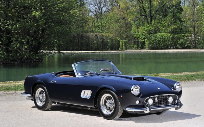 Blue Ferrari Convertible — Serene, Afternoon