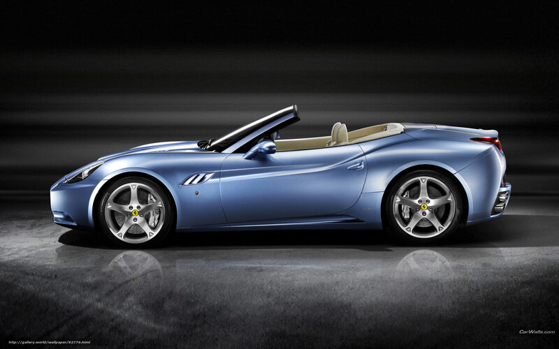 blue ferrari convertible sports car