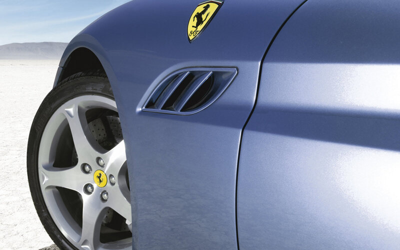 Blue Ferrari front wheel