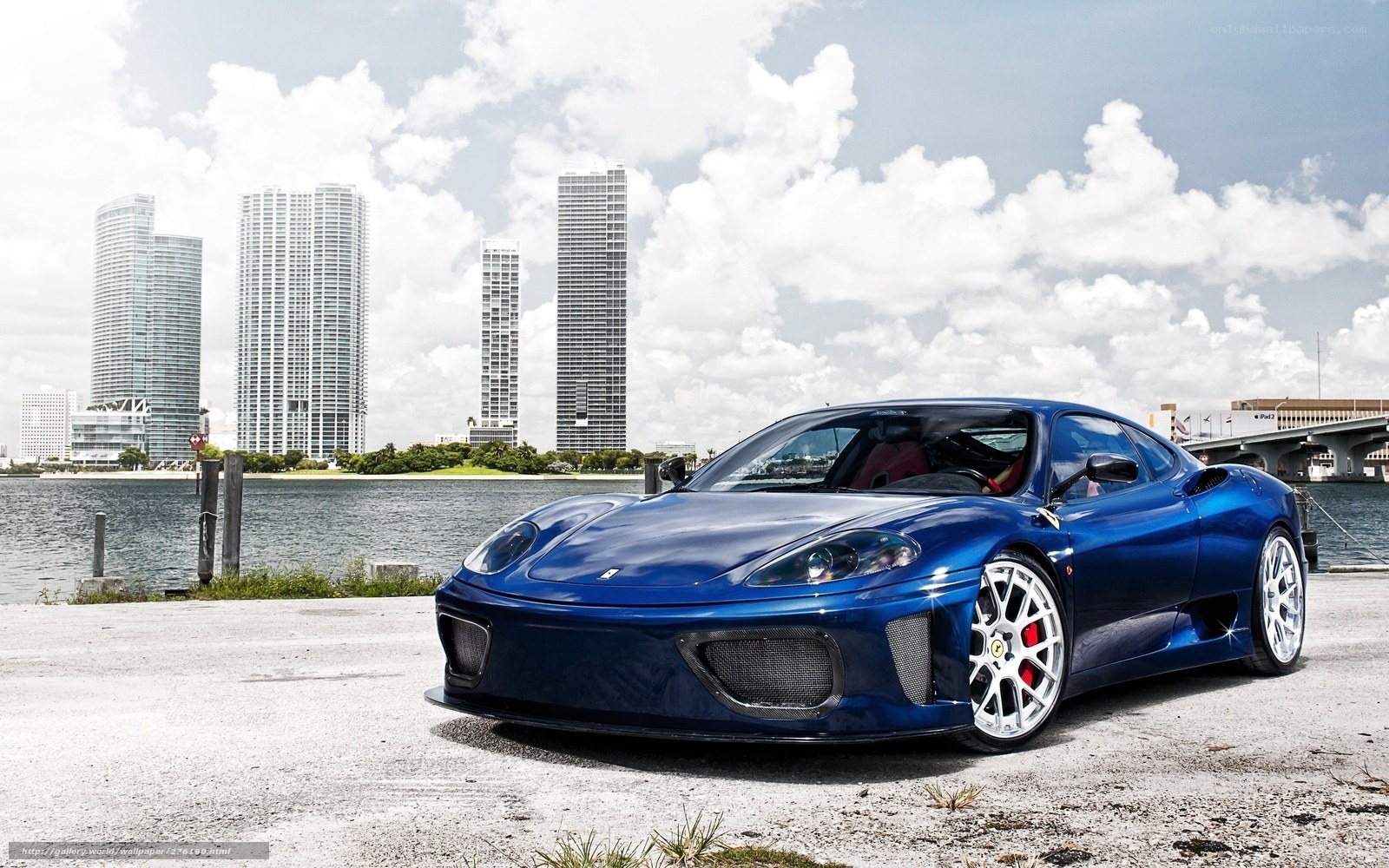 Blue Ferrari in Miami