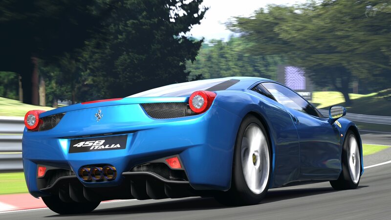Blue Ferrari on Track — Dynamic
