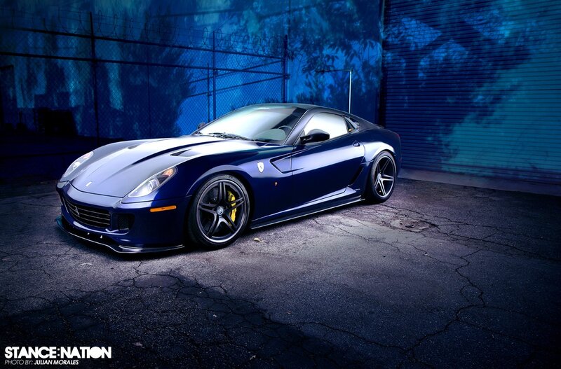 Blue Ferrari sports car
