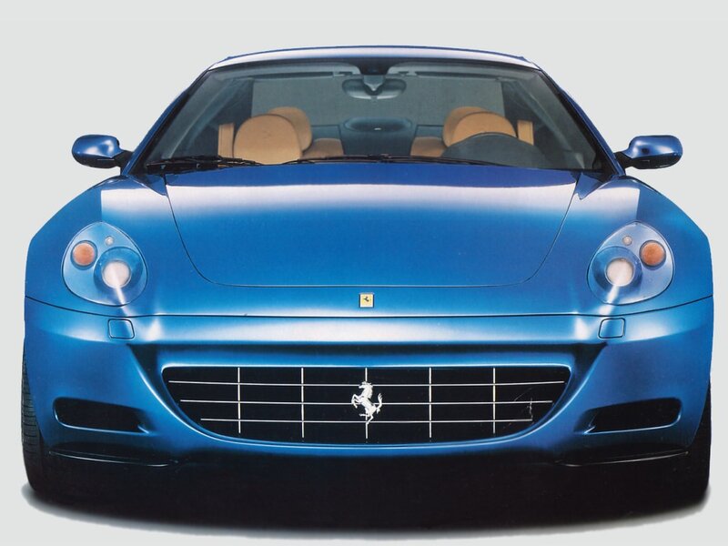 blue ferrari sports car