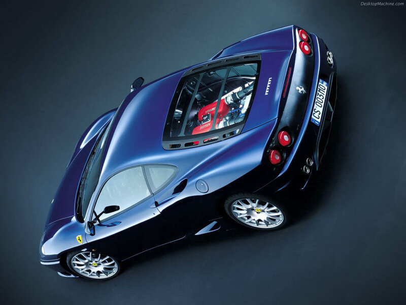 Blue Ferrari sports car