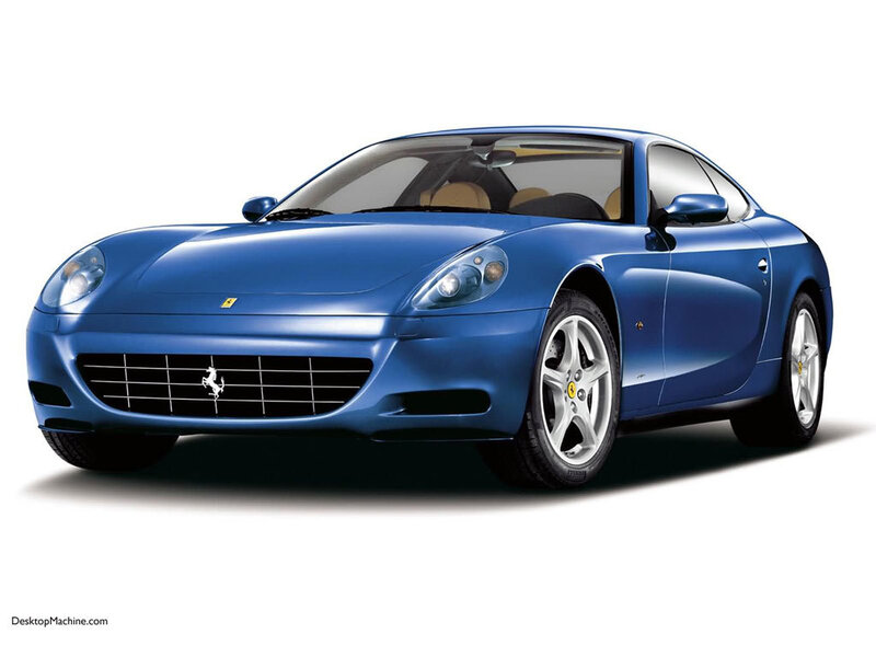 blue ferrari sports car