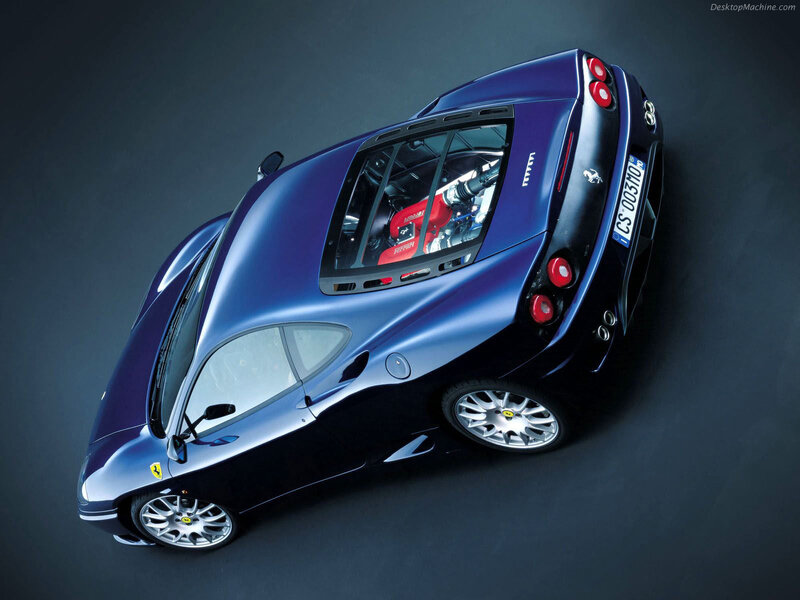 Blue Ferrari sports car
