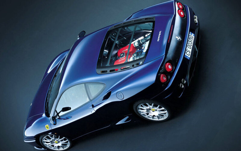 Blue Ferrari sports car