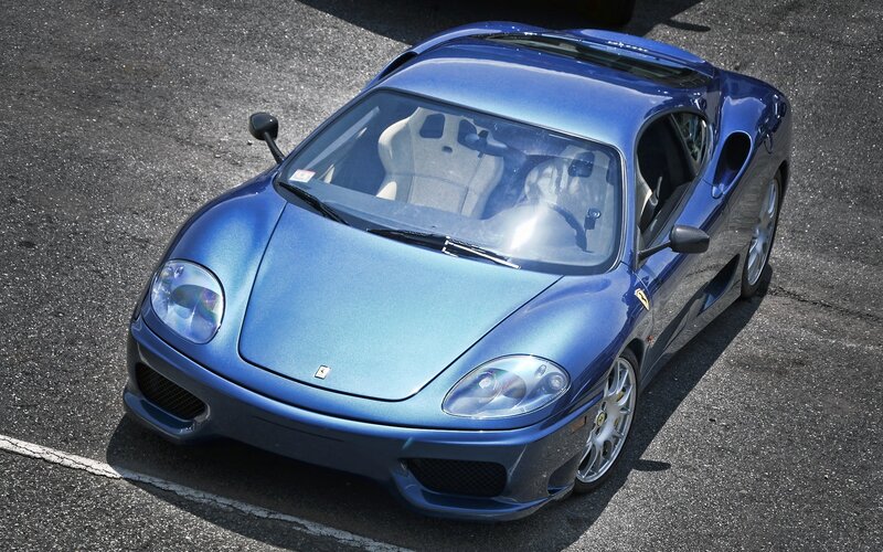 Blue Ferrari sports car