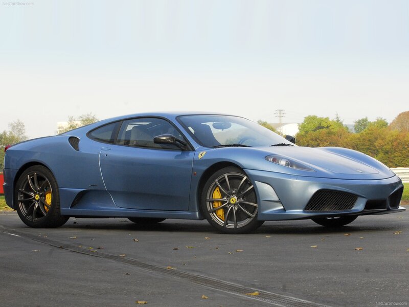 blue ferrari sports car