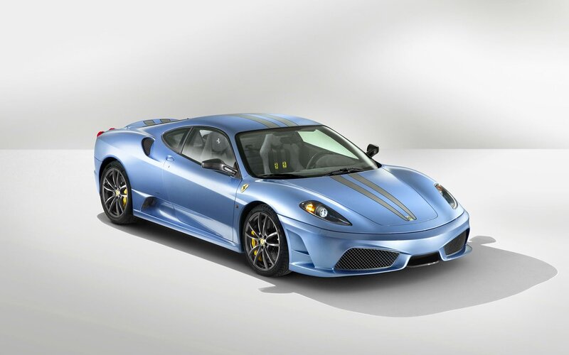 blue ferrari sports car