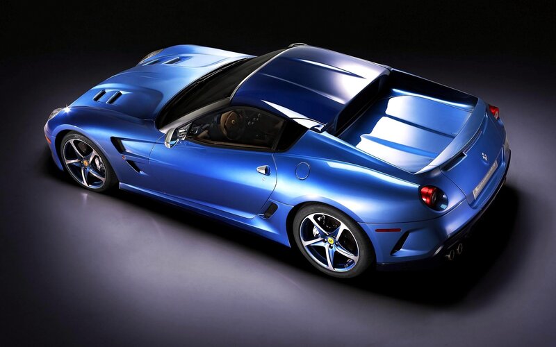Blue Ferrari Sports Car — Dramatic, Photograph, Wheels