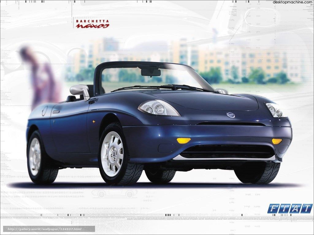 Blue Fiat Barchetta Convertible