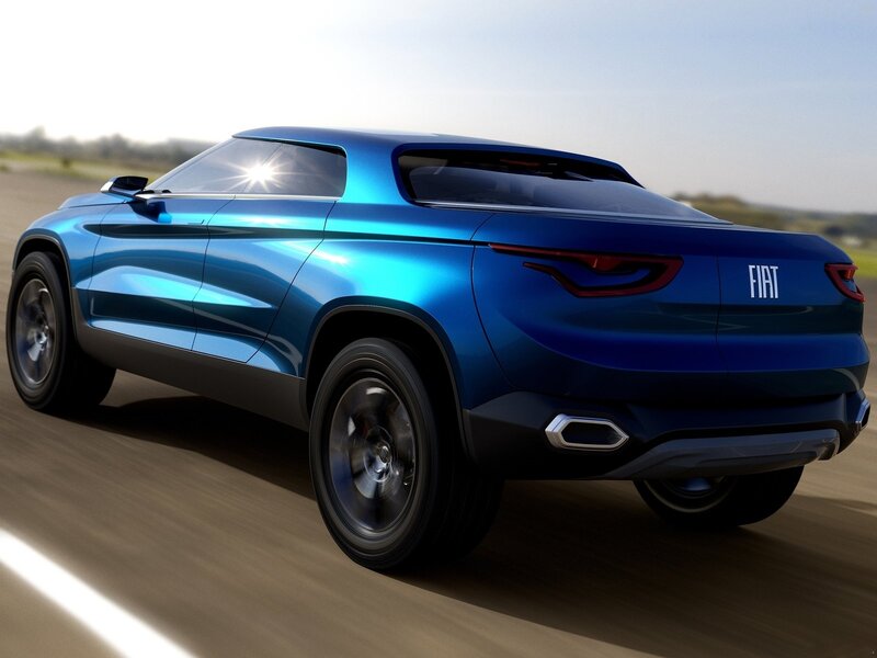 Blue Fiat Concept Car — Dynamic, Afternoon, 3d Render