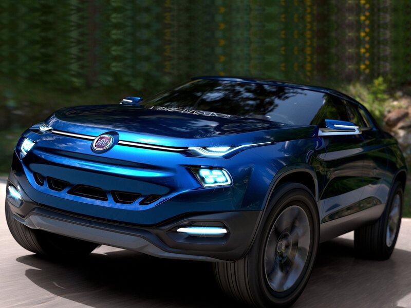 Blue Fiat Concept Car — Dynamic, Afternoon