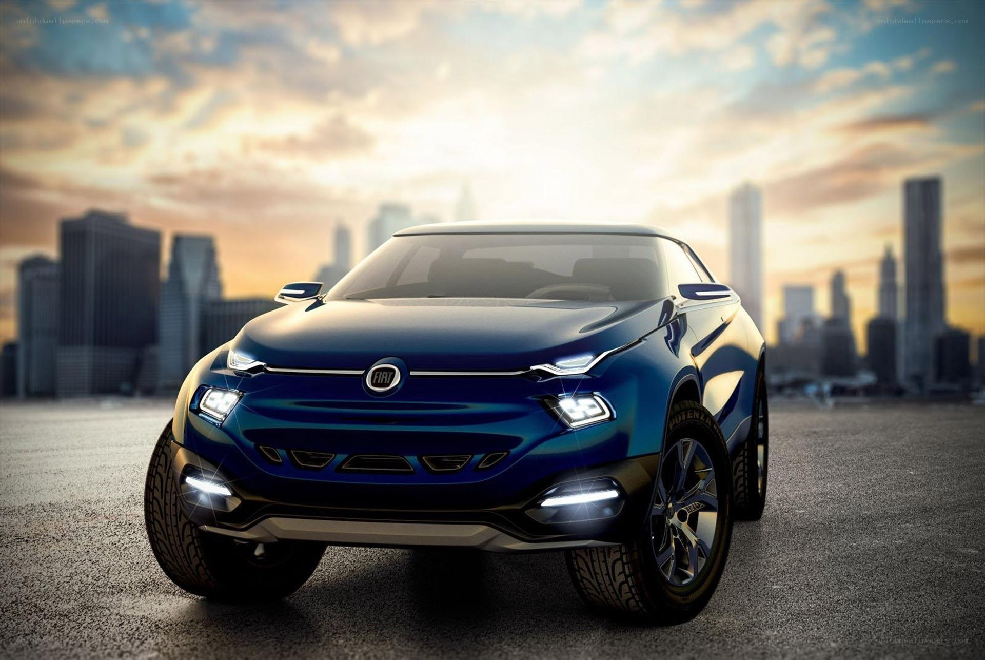 Blue Fiat concept car