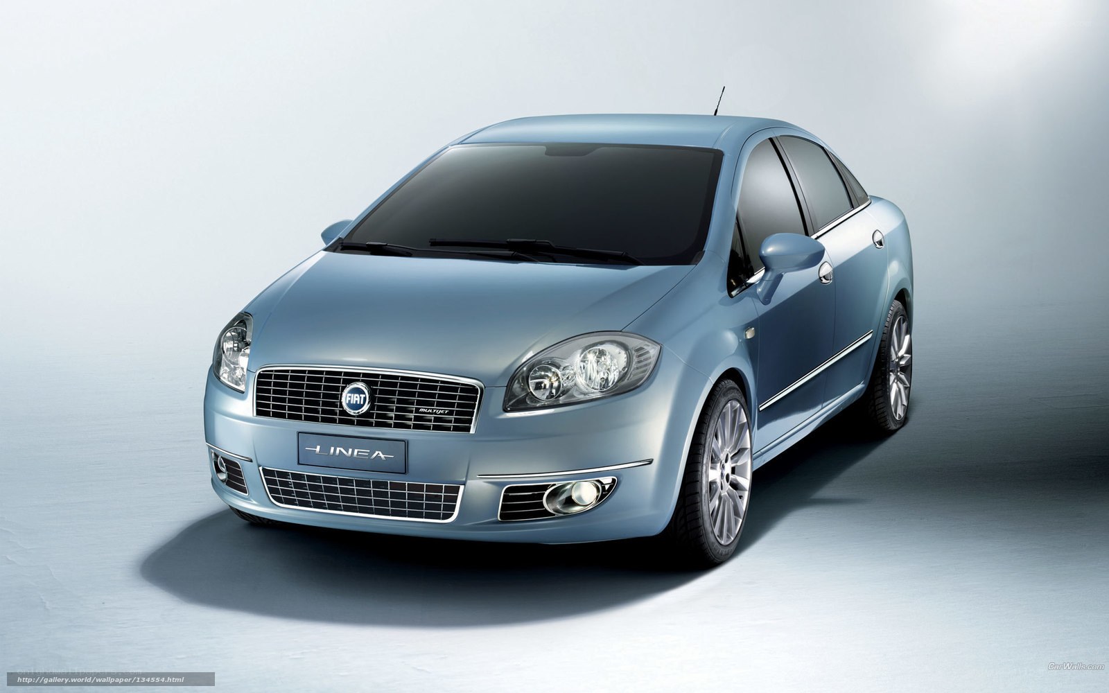 Blue Fiat Linea sedan