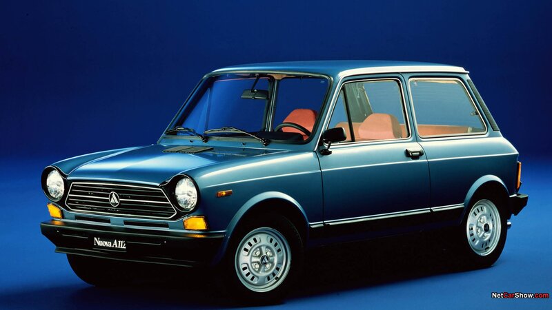 Blue Fiat Nuova 128 car