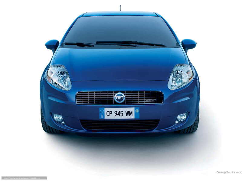 Blue Fiat Punto car front view