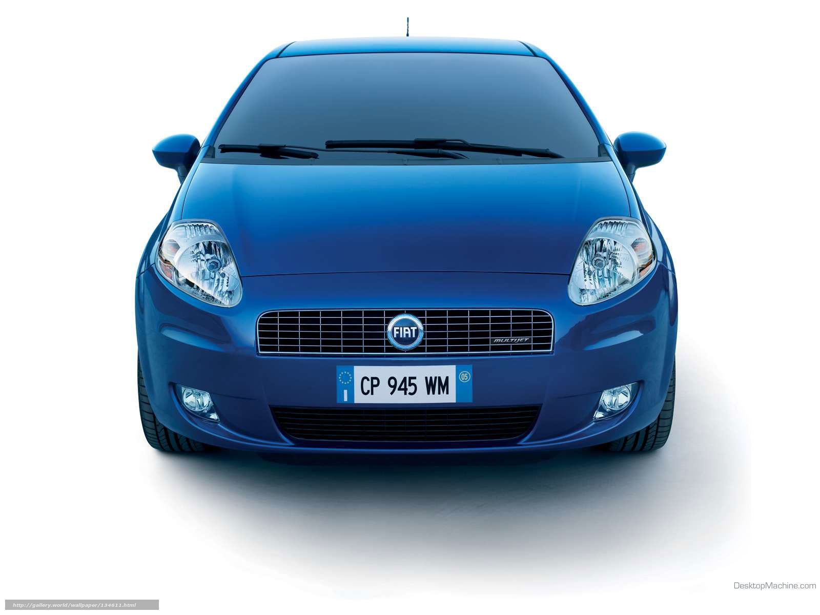 Blue Fiat Punto car front view