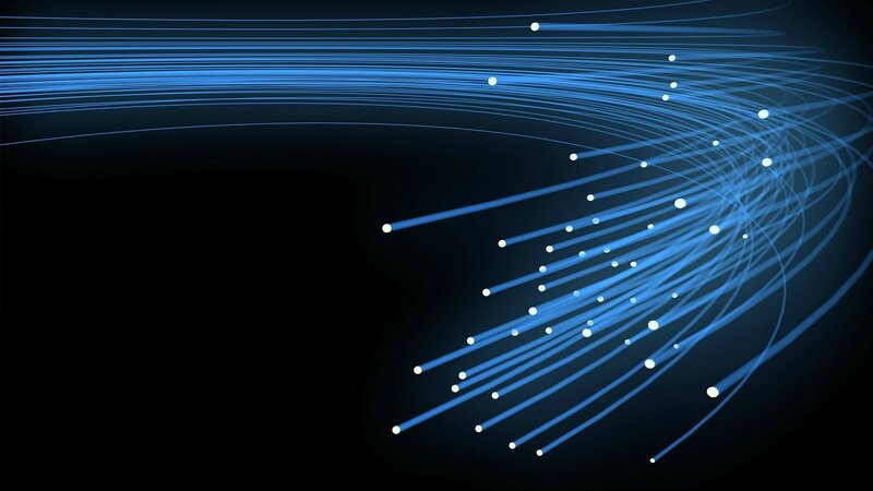 Blue Fiber Optic Cables — Technological, Digital Art, Light
