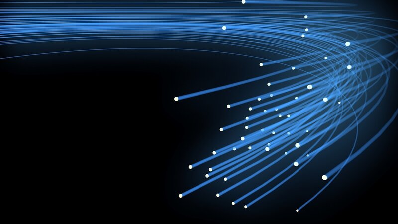 blue fiber optic light trails