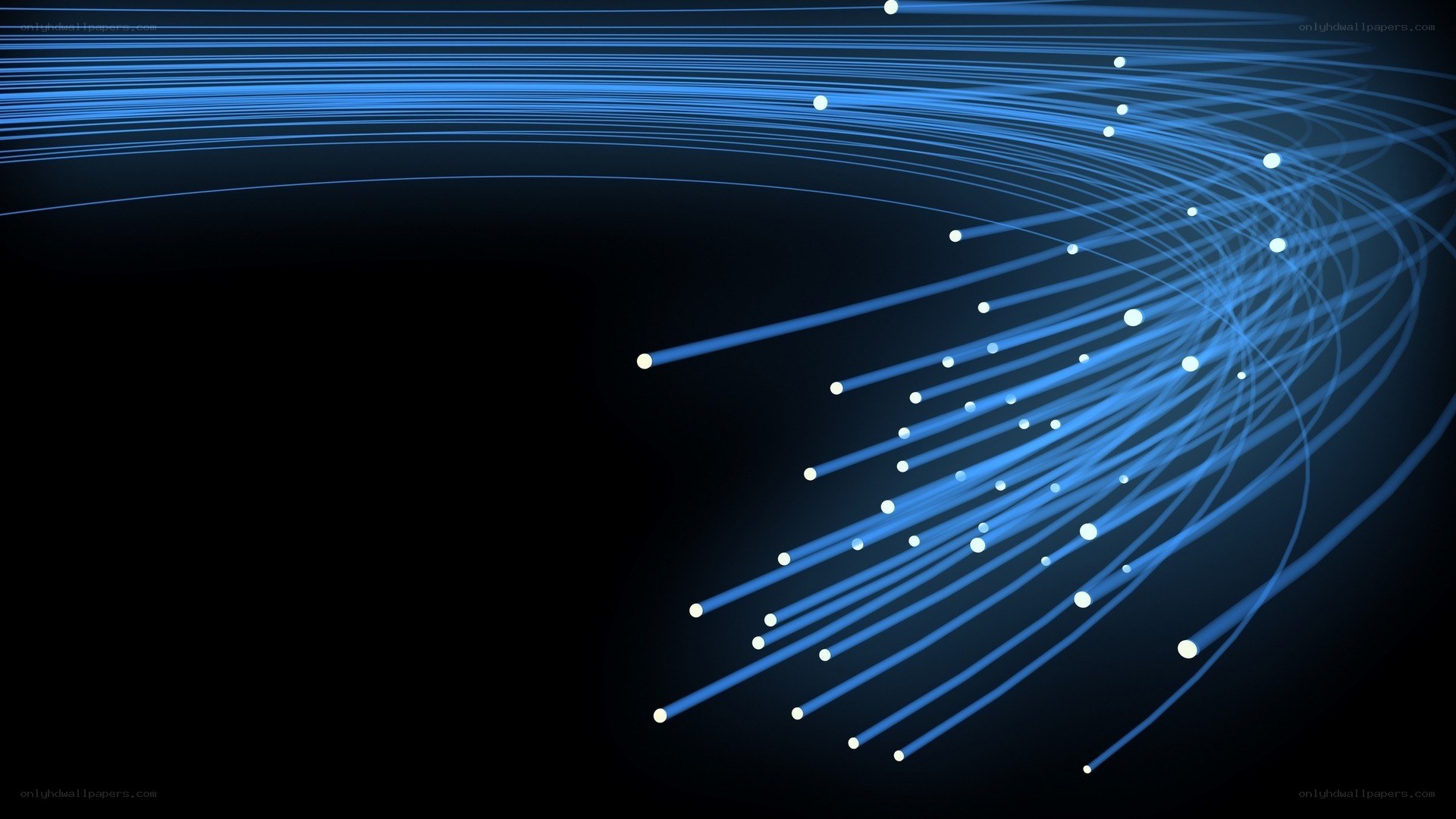 blue fiber optic light trails