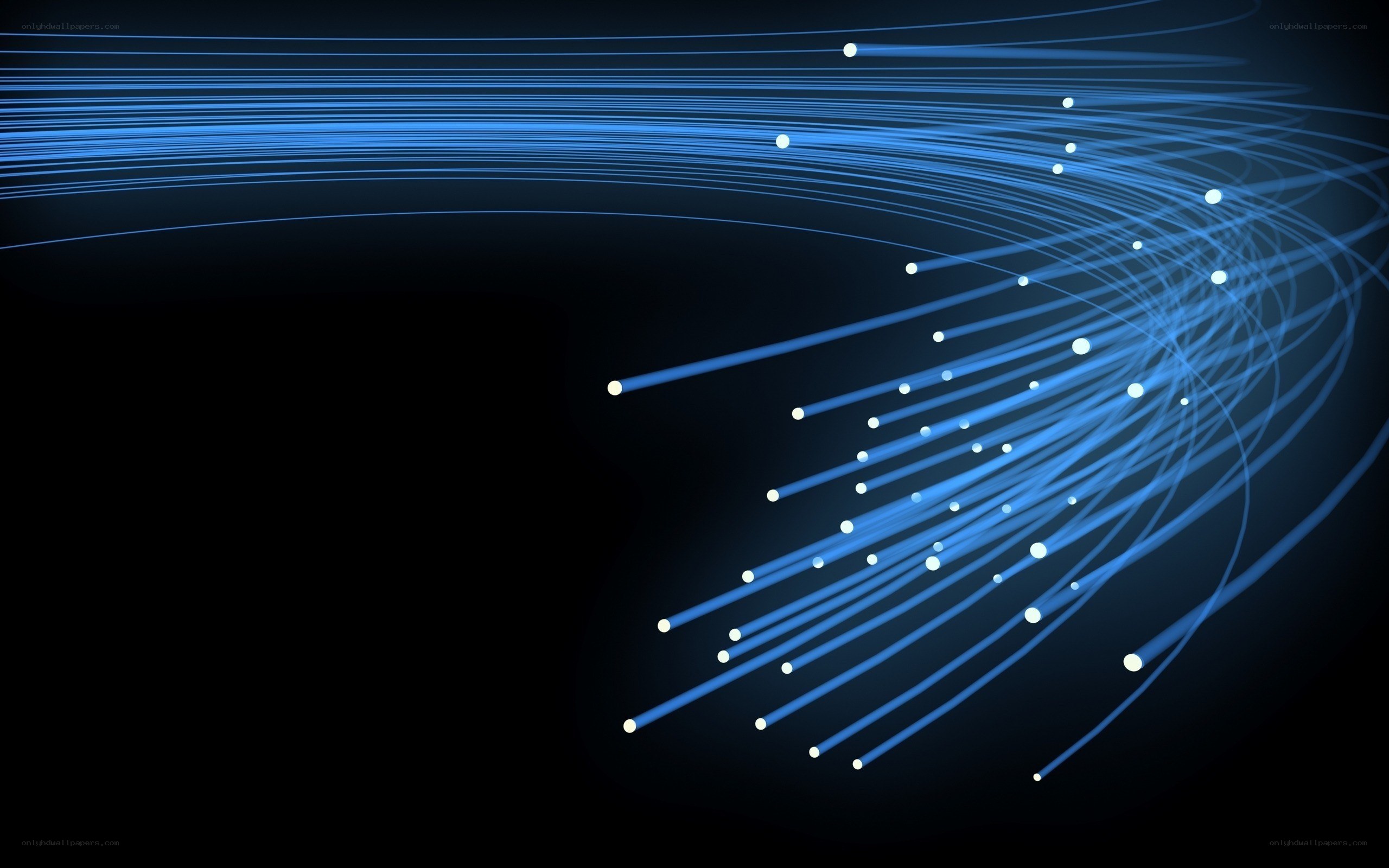 Blue fiber optic light trails