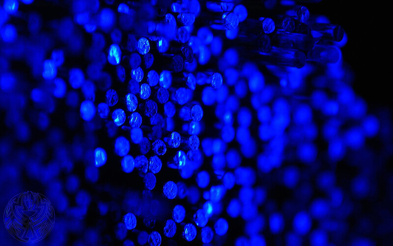 blue fiber optic lights