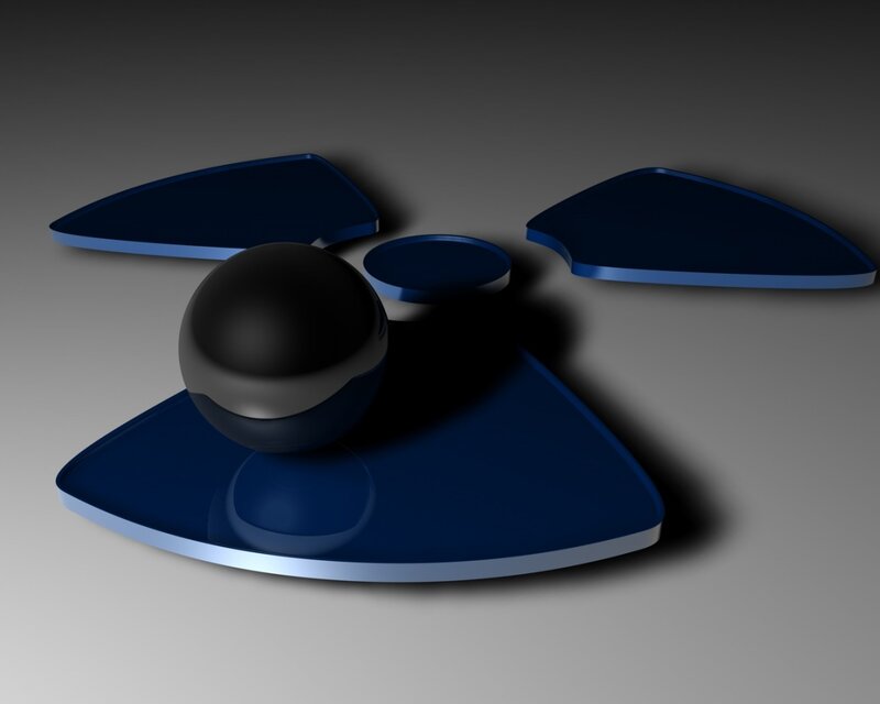 blue fidget spinner with ball