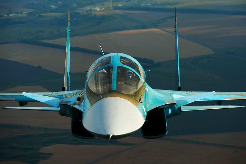 Blue Fighter Jet — Dramatic, Afternoon, Photograph, Aircraft