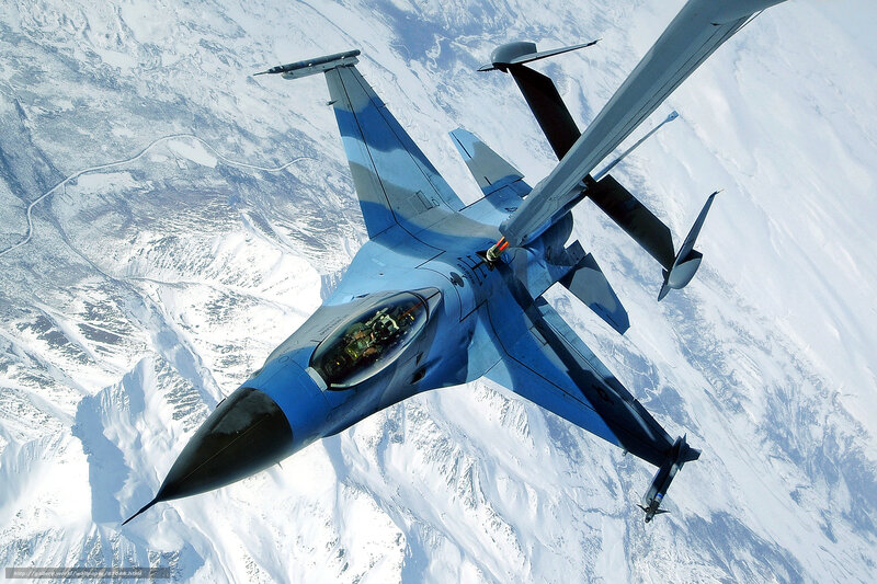 Blue Fighter Jet — Dramatic, Photograph