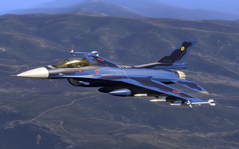 Blue Fighter Jet — Dynamic, Afternoon, 3d Render
